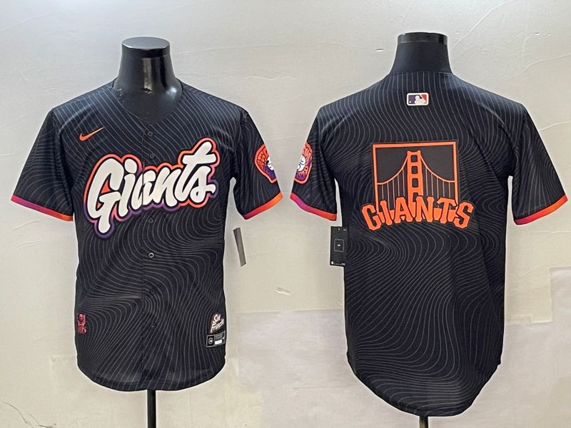Men San Francisco Giants Blank Black Second generation Joint Name Nike 2025 MLB Jersey style 2